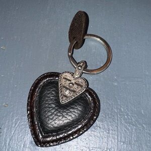 Vintage Brighton leather & metal keychain One World by Brighton